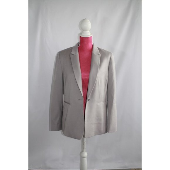 Tahari Arthur S. Levine Blazer Silver Women Size 12 - Picture 2 of 5